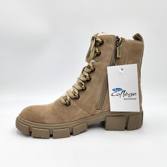 Aqua College Women Sand Waterproof Suede Paige Utility Combat Booties 8.5M - Picture 4 of 6